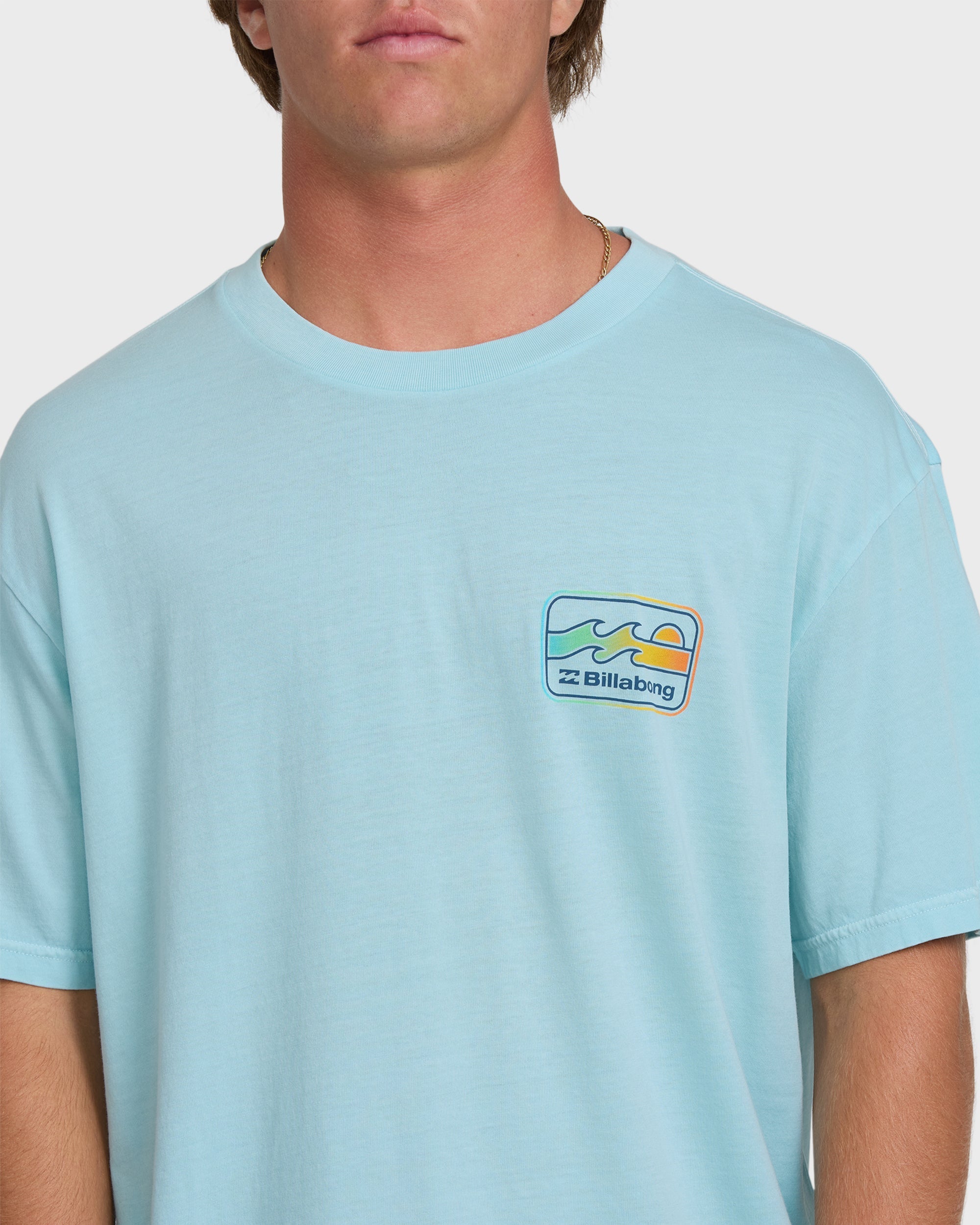 Billabong Runner Wave Washed Premium Short Sleeve Cotton T-Shirt - Coastal Blue