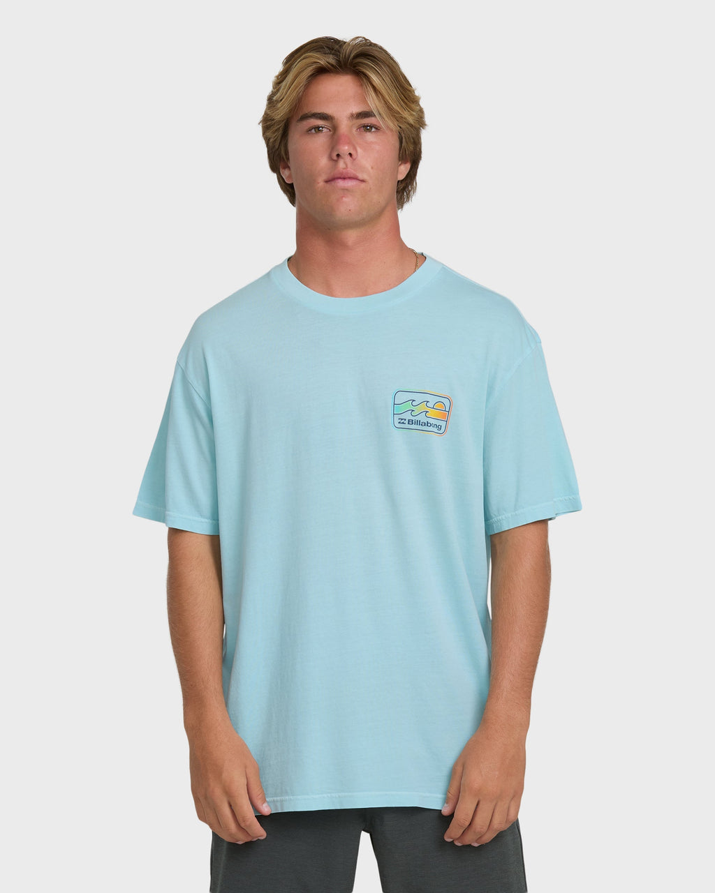 Billabong Runner Wave Washed Premium Short Sleeve Cotton T-Shirt - Coastal Blue