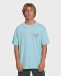 Billabong Runner Wave Washed Premium Short Sleeve Cotton T-Shirt - Coastal Blue