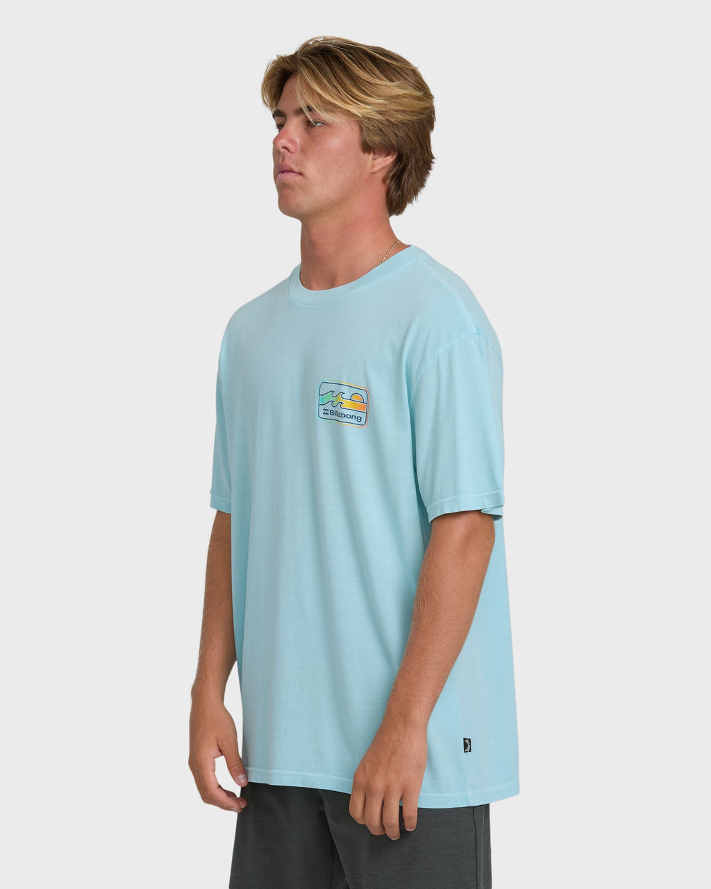 Billabong Runner Wave Washed Premium Short Sleeve Cotton T-Shirt - Coastal Blue