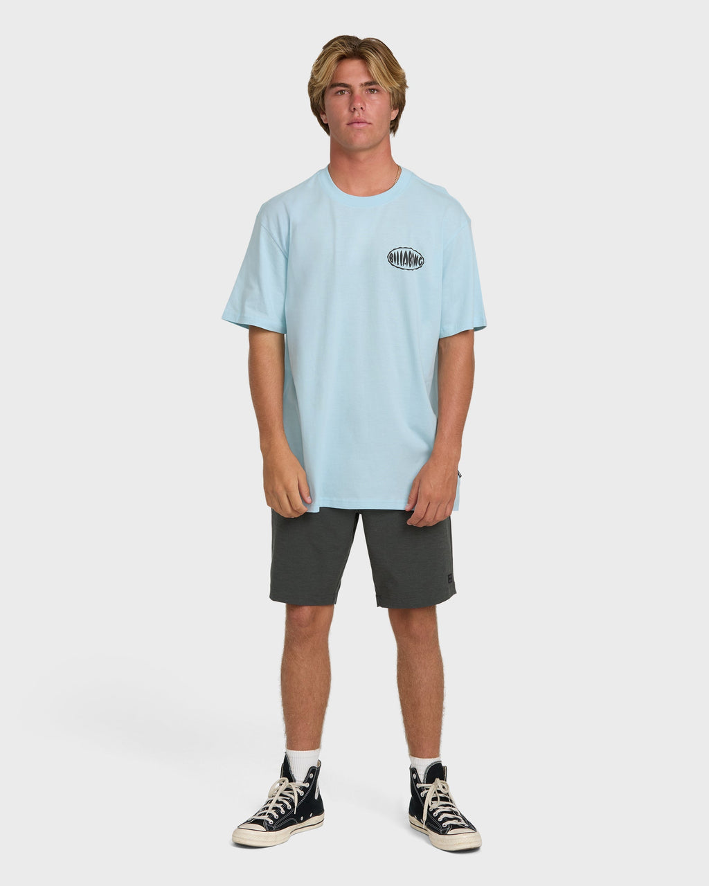 Billabong Nanda Ormond Burleigh Heads Premium Short Sleeve Cotton T-Shirt - Coastal Blue