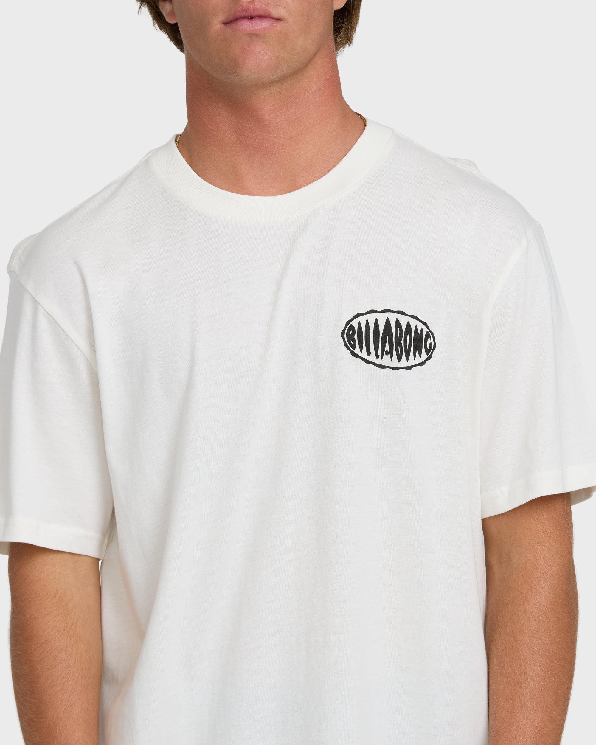 Billabong Nanda Ormond Burleigh Heads Premium Short Sleeve Cotton T-Shirt - Off White