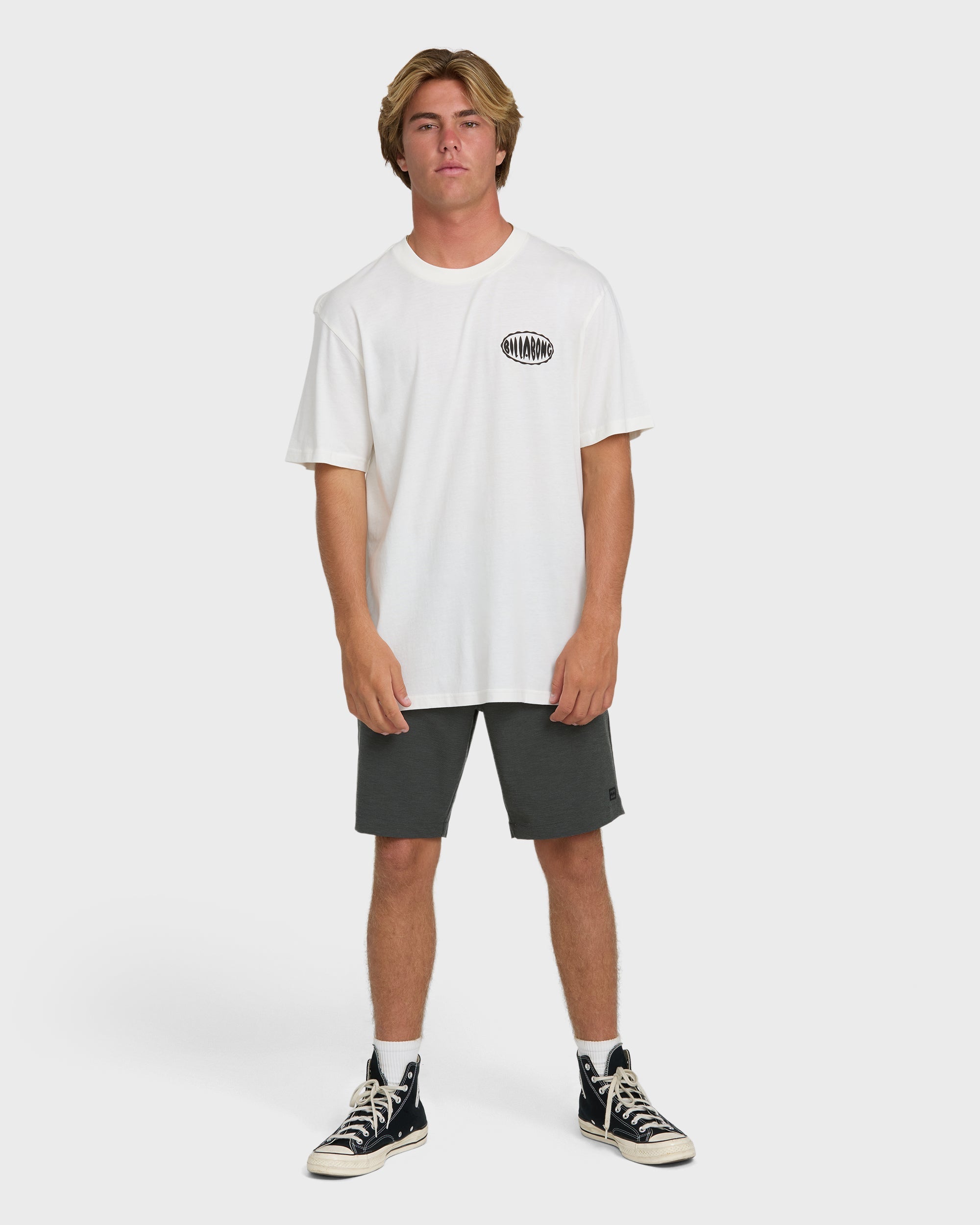 Billabong Nanda Ormond Burleigh Heads Premium Short Sleeve Cotton T-Shirt - Off White