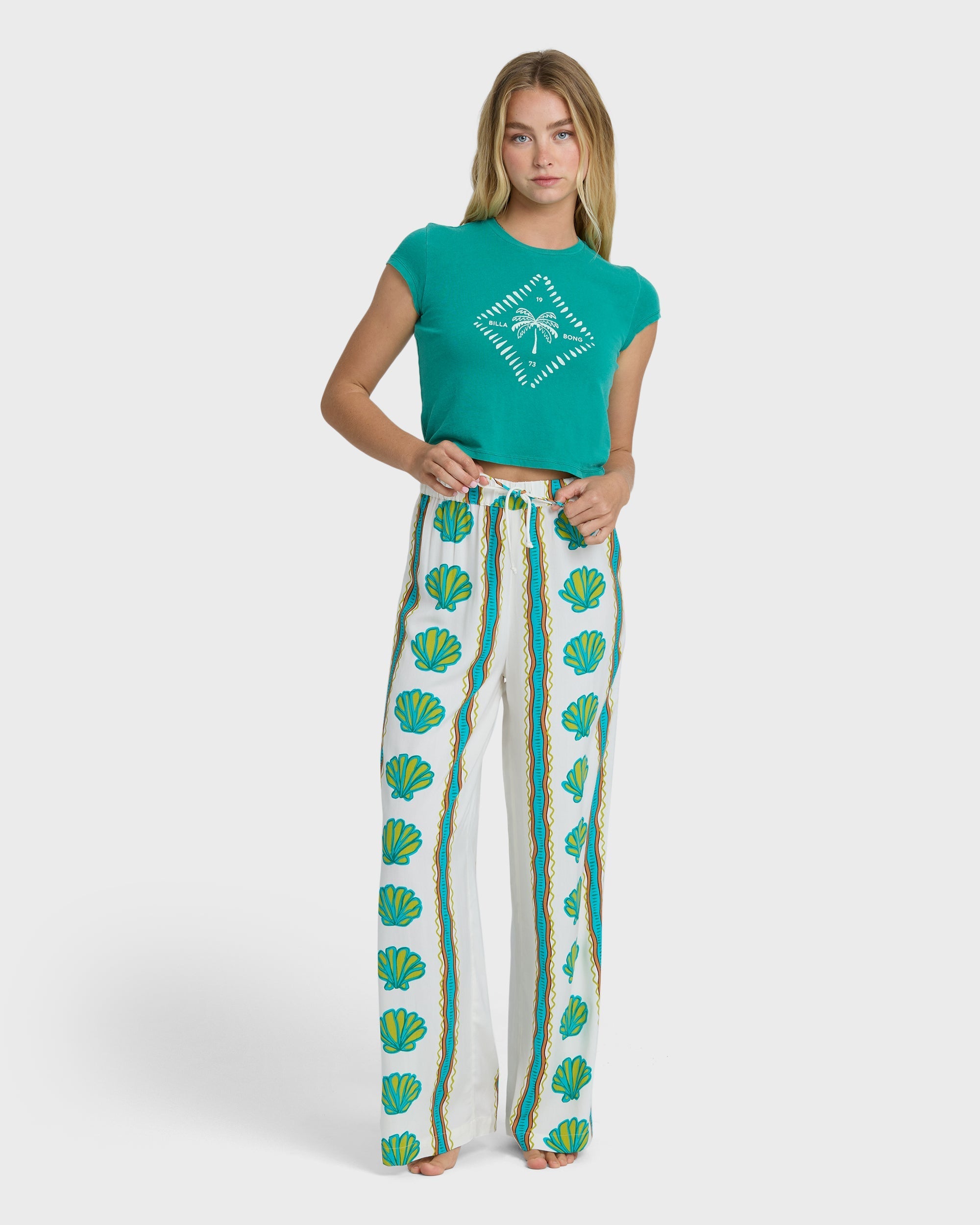 Billabong Coastal Crush Elastic Waist Pants - Salt Crystal