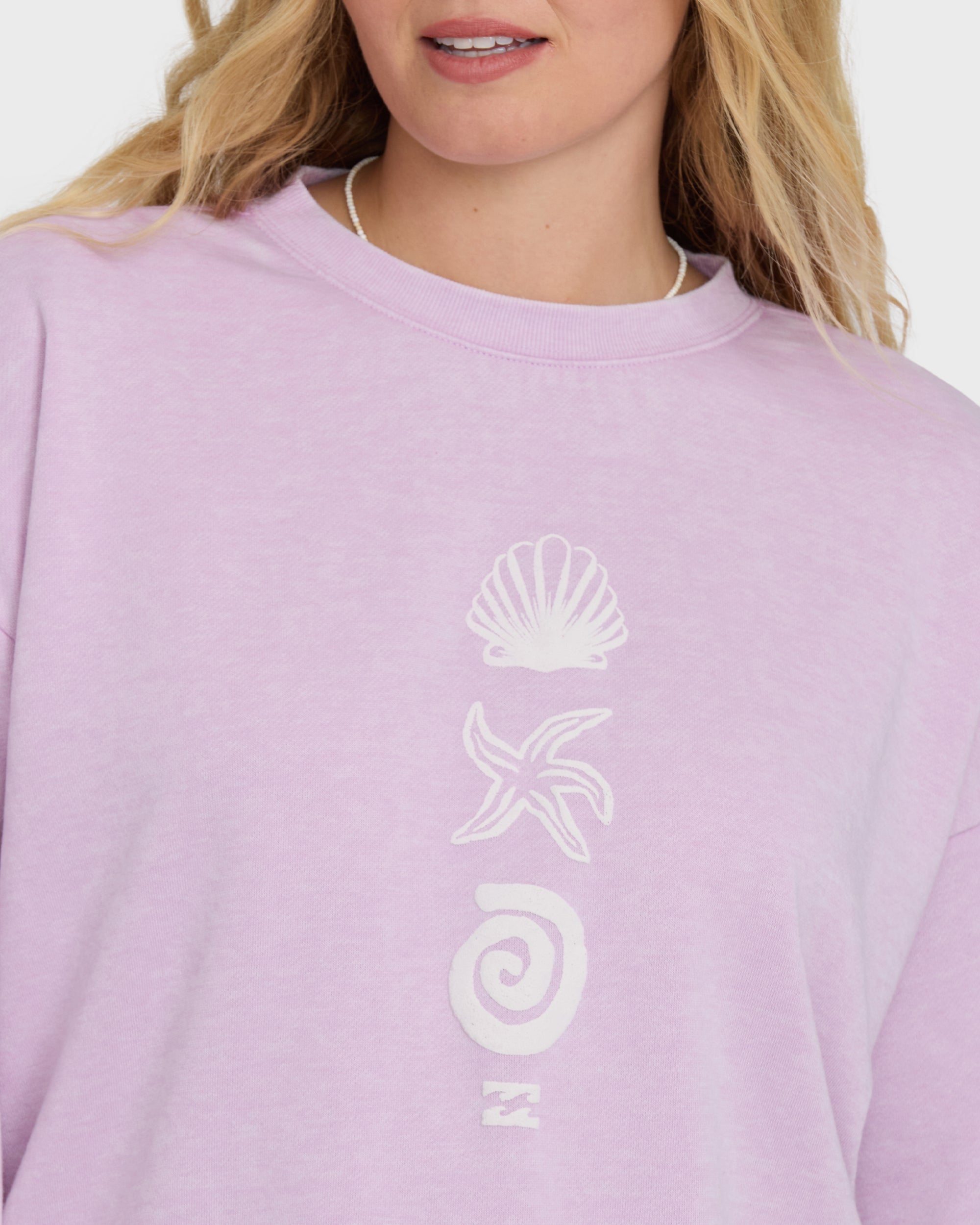 Billabong Echo Burnout Crewneck Sweatshirt - Sweet Lilac