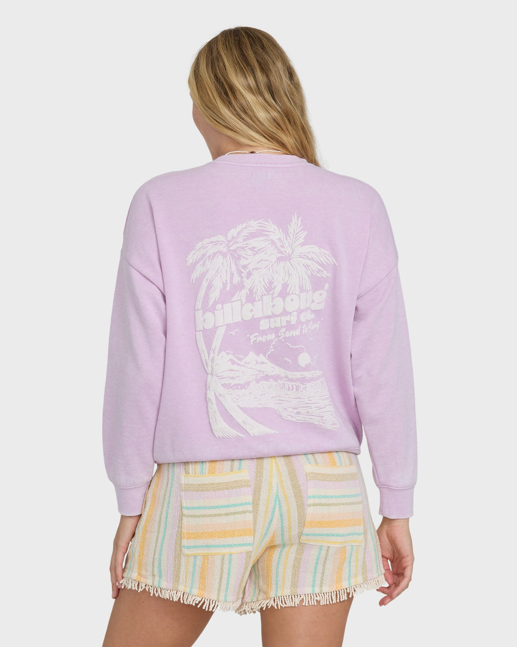 Billabong Echo Burnout Crewneck Sweatshirt - Sweet Lilac
