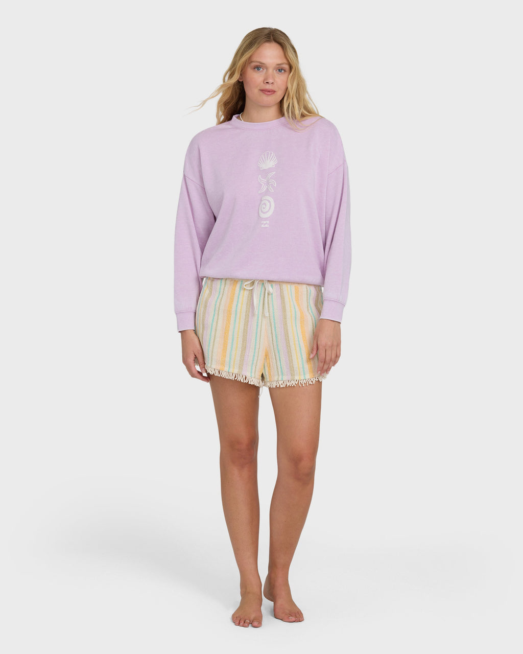 Billabong Echo Burnout Crewneck Sweatshirt - Sweet Lilac