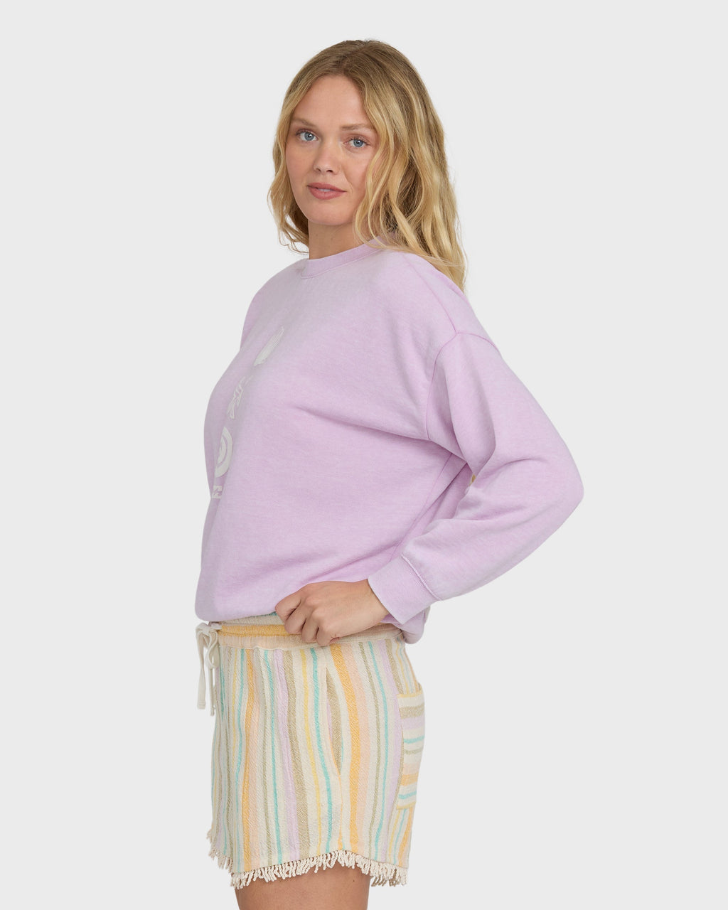 Billabong Echo Burnout Crewneck Sweatshirt - Sweet Lilac