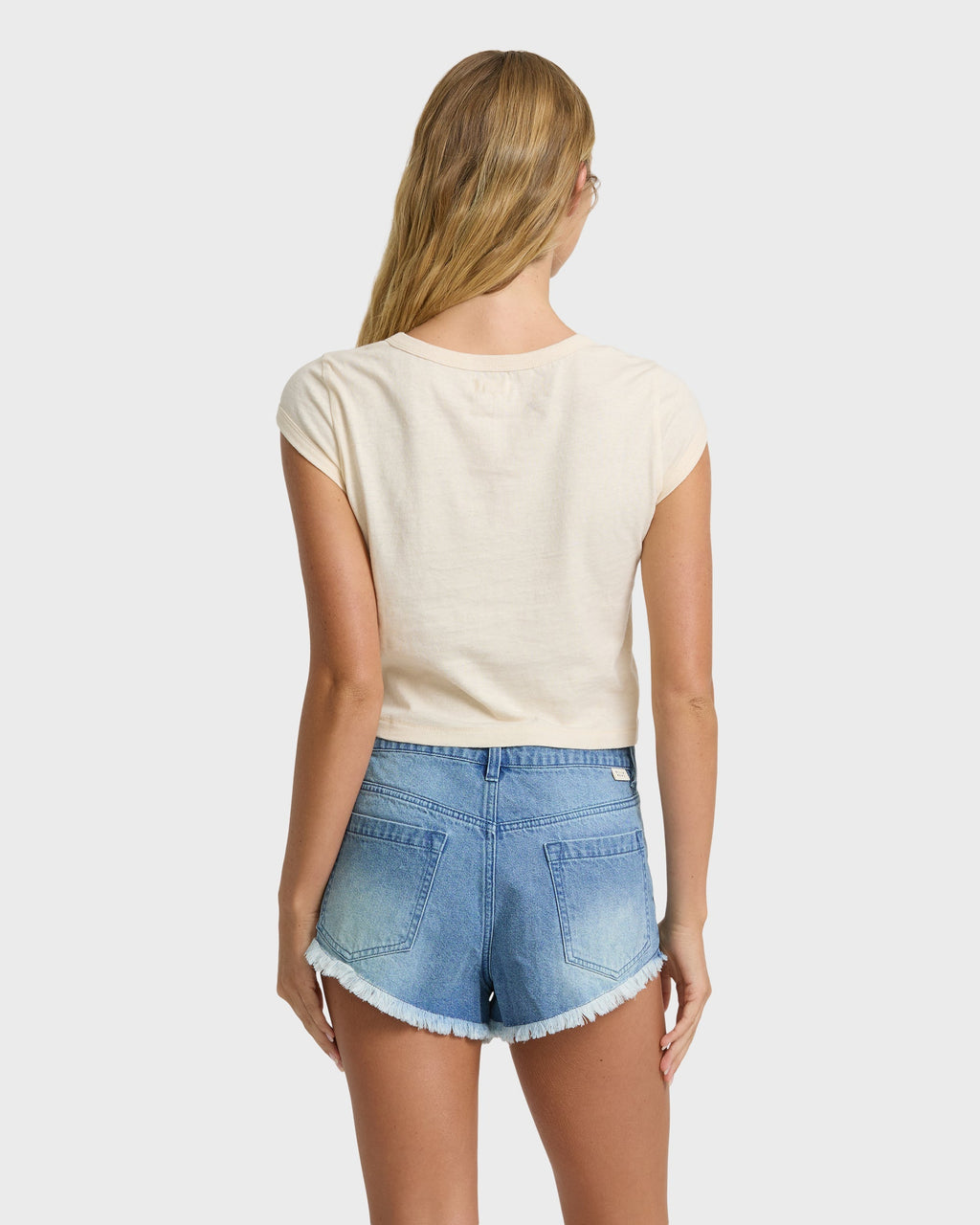 Billabong Beach Dreamin Denim Shorts - Faded Indigo Fray