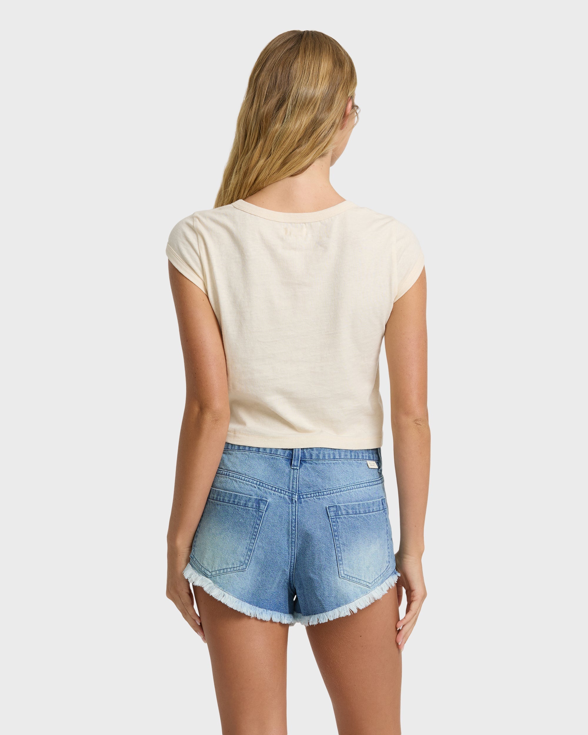 Billabong Beach Dreamin Denim Shorts - Faded Indigo Fray