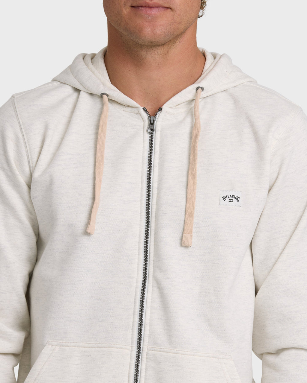 Billabong All Day Zip Front Hoodie - Oatmeal Heather.