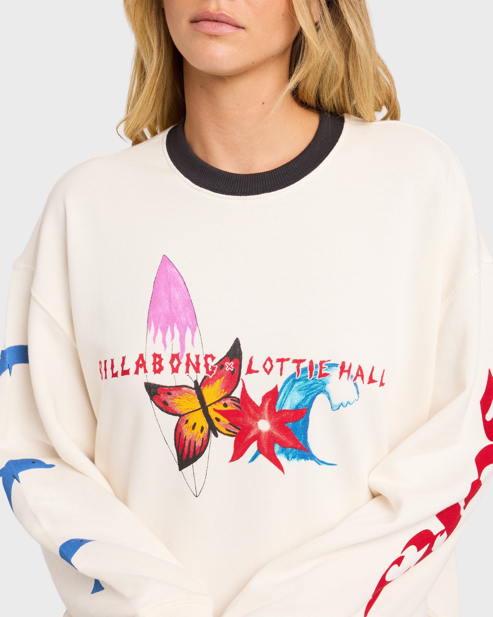 Billabong Lottie Hall Crewneck Sweatshirt - Salt Crystal
