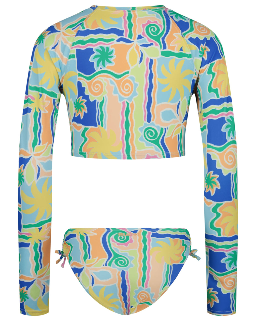 Billabong Girls Sol Playa Crop Rashguard Swimsuit Set