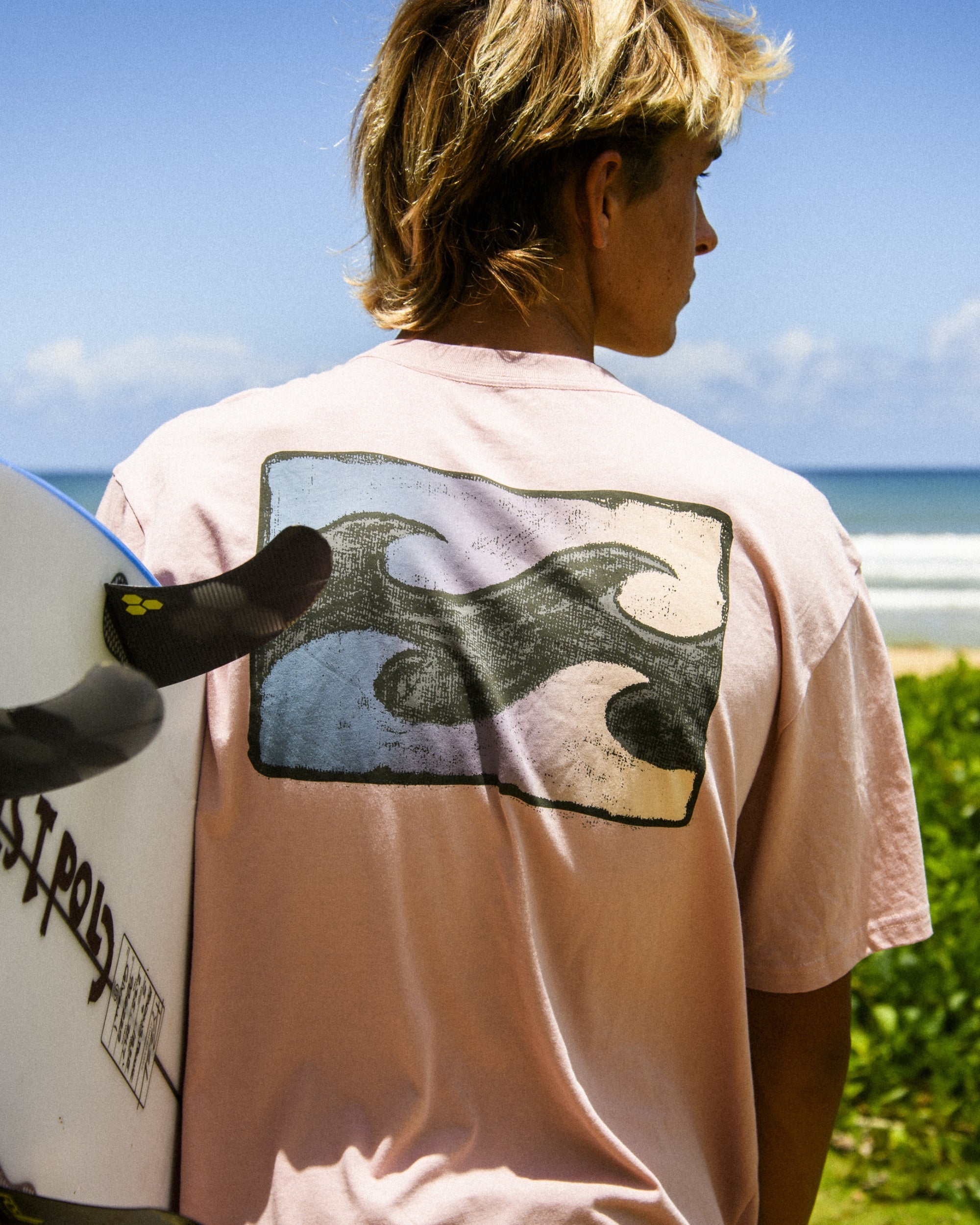 Billabong Crayon Wave Premium Short Sleeve T-Shirt - Vintage Pink