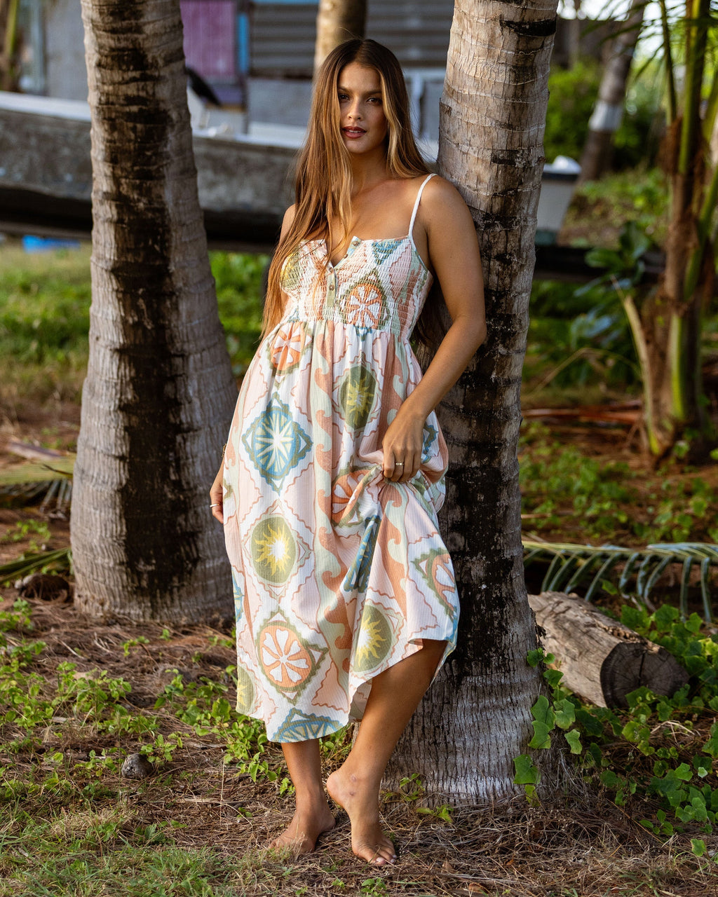 Billabong Fever Dream Midi Dress - White Cap