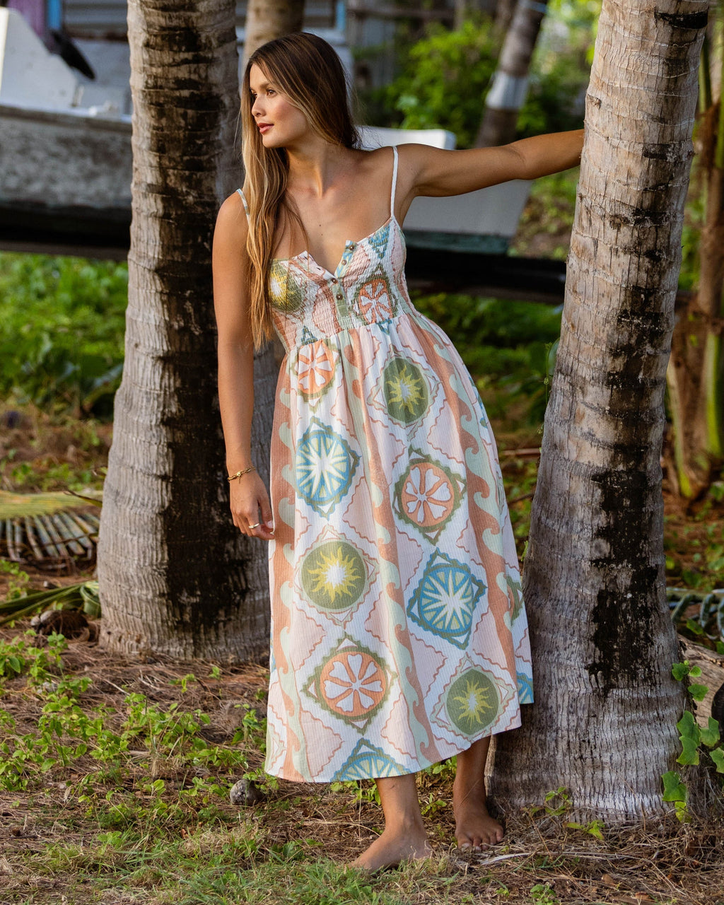 Billabong Fever Dream Midi Dress - White Cap