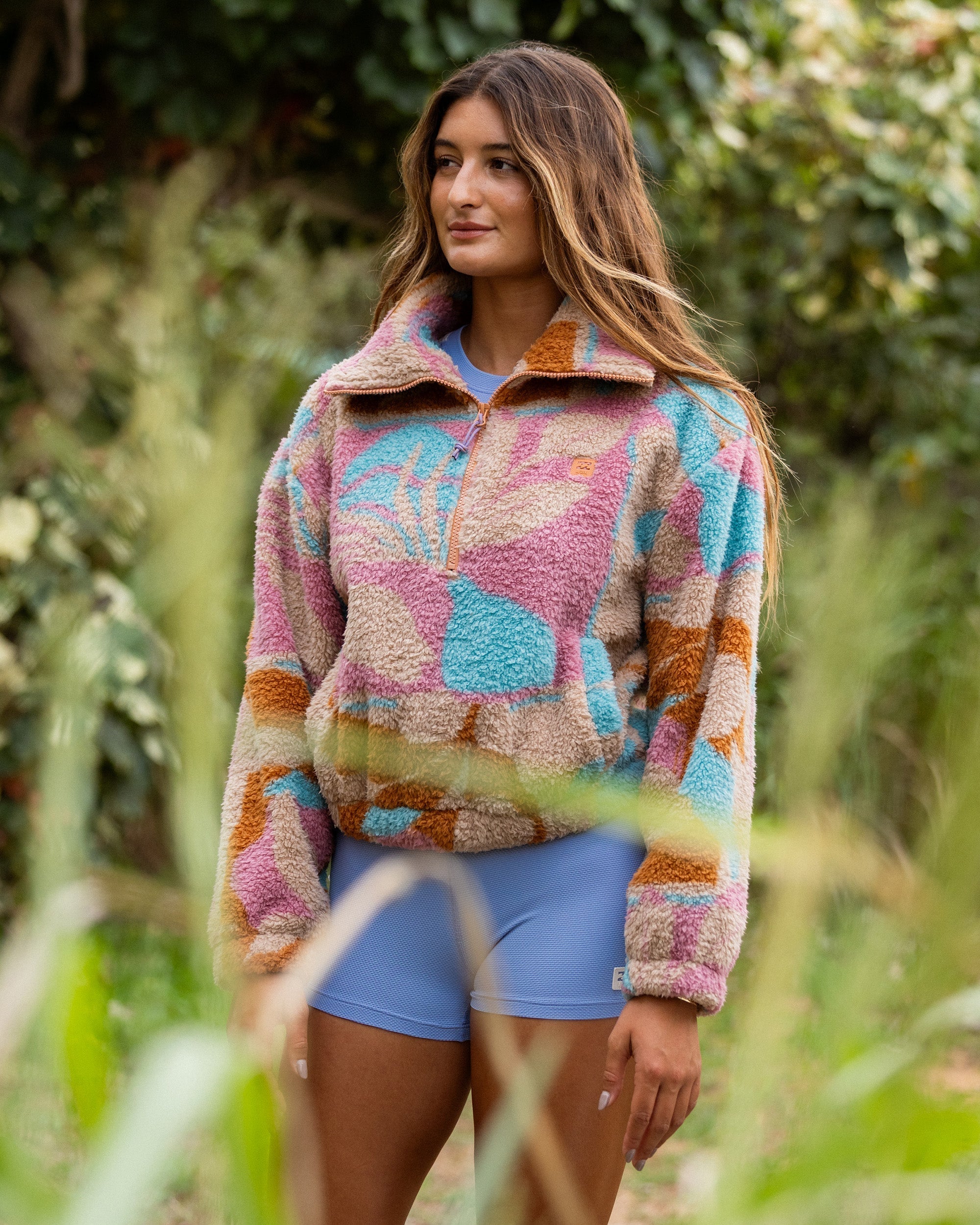 Billabong A/Div Barra Half Zip Sherpa Fleece - Oatmeal