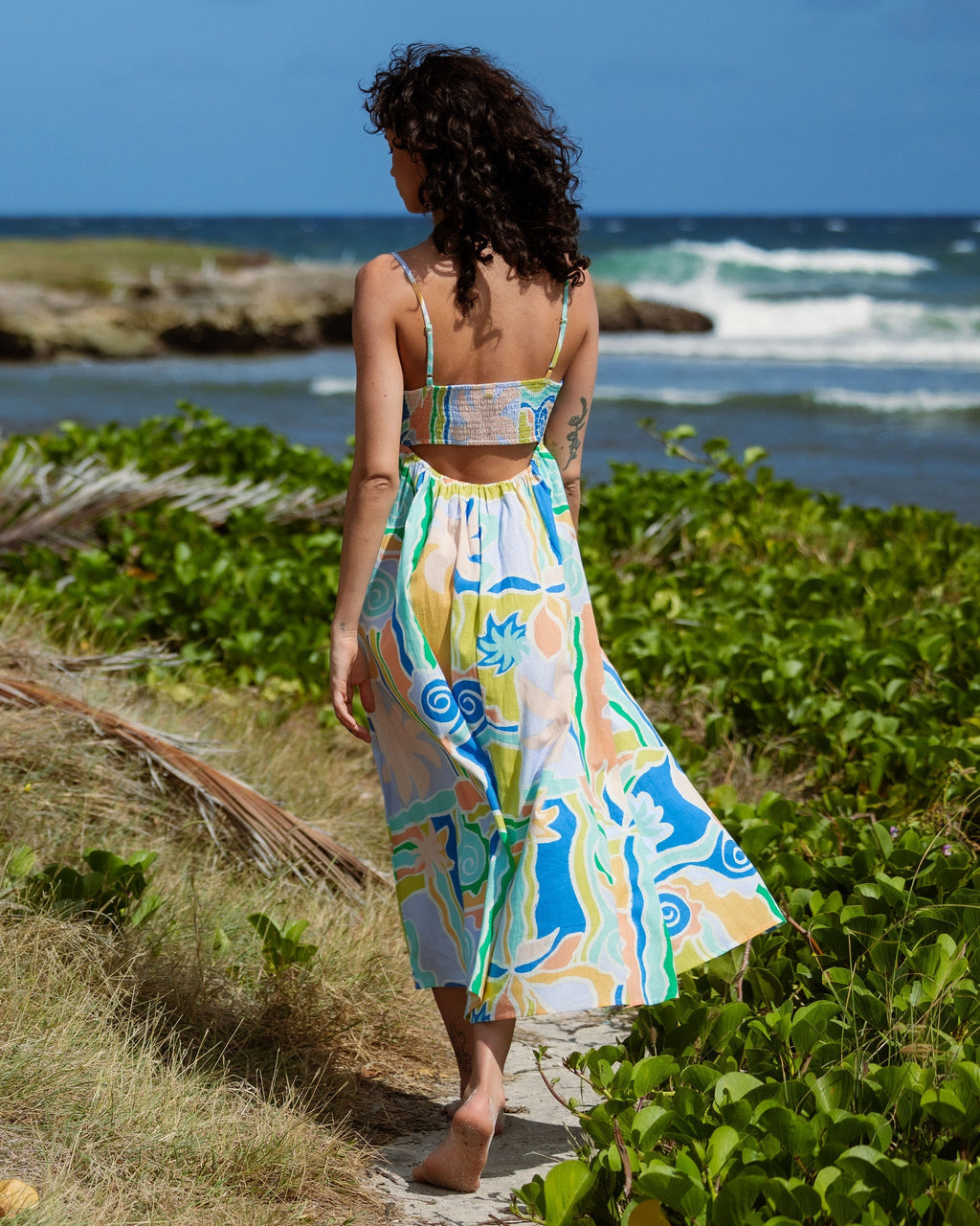 Billabong Island Life Midi Dress - Blue Multi