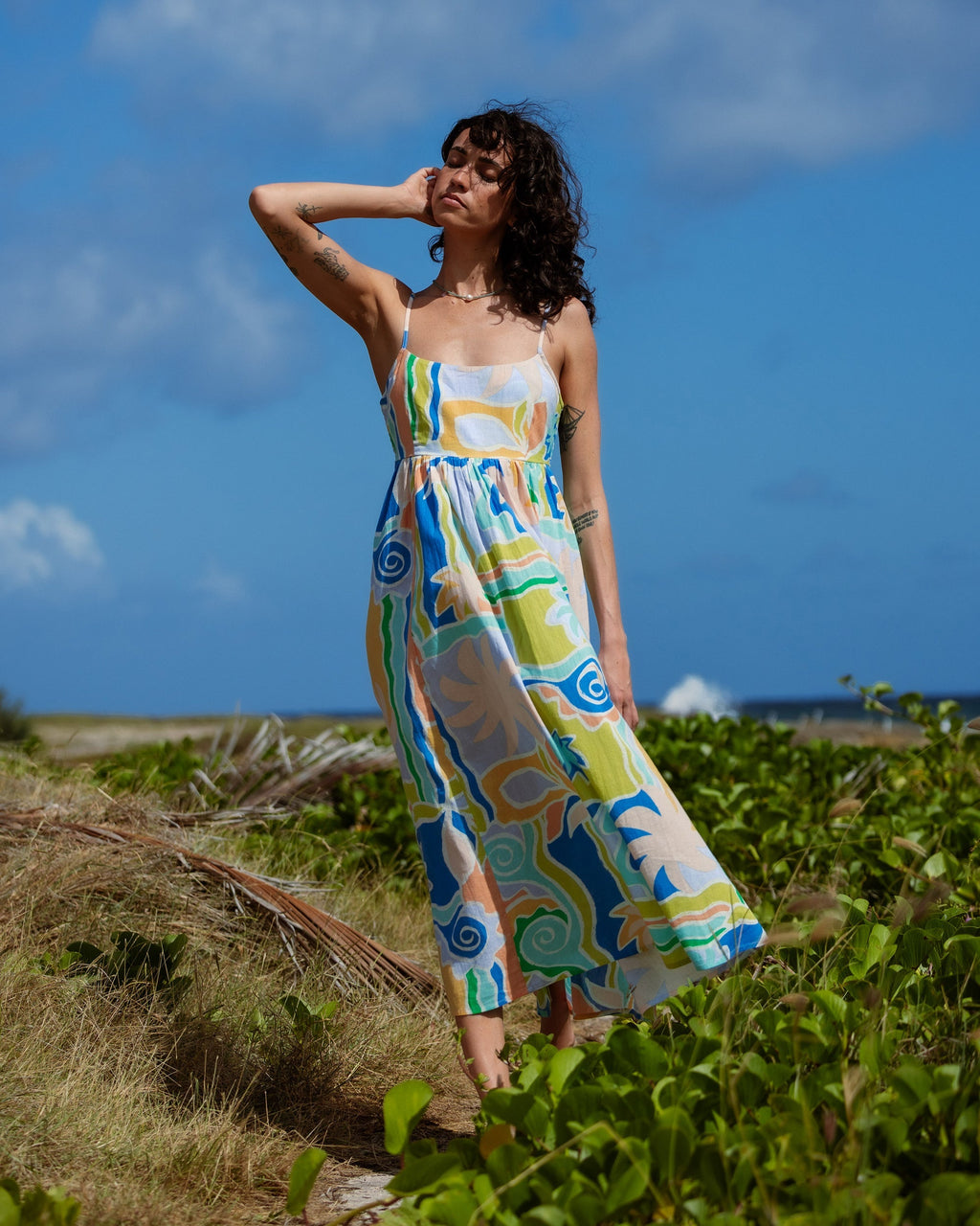 Billabong Island Life Midi Dress - Blue Multi