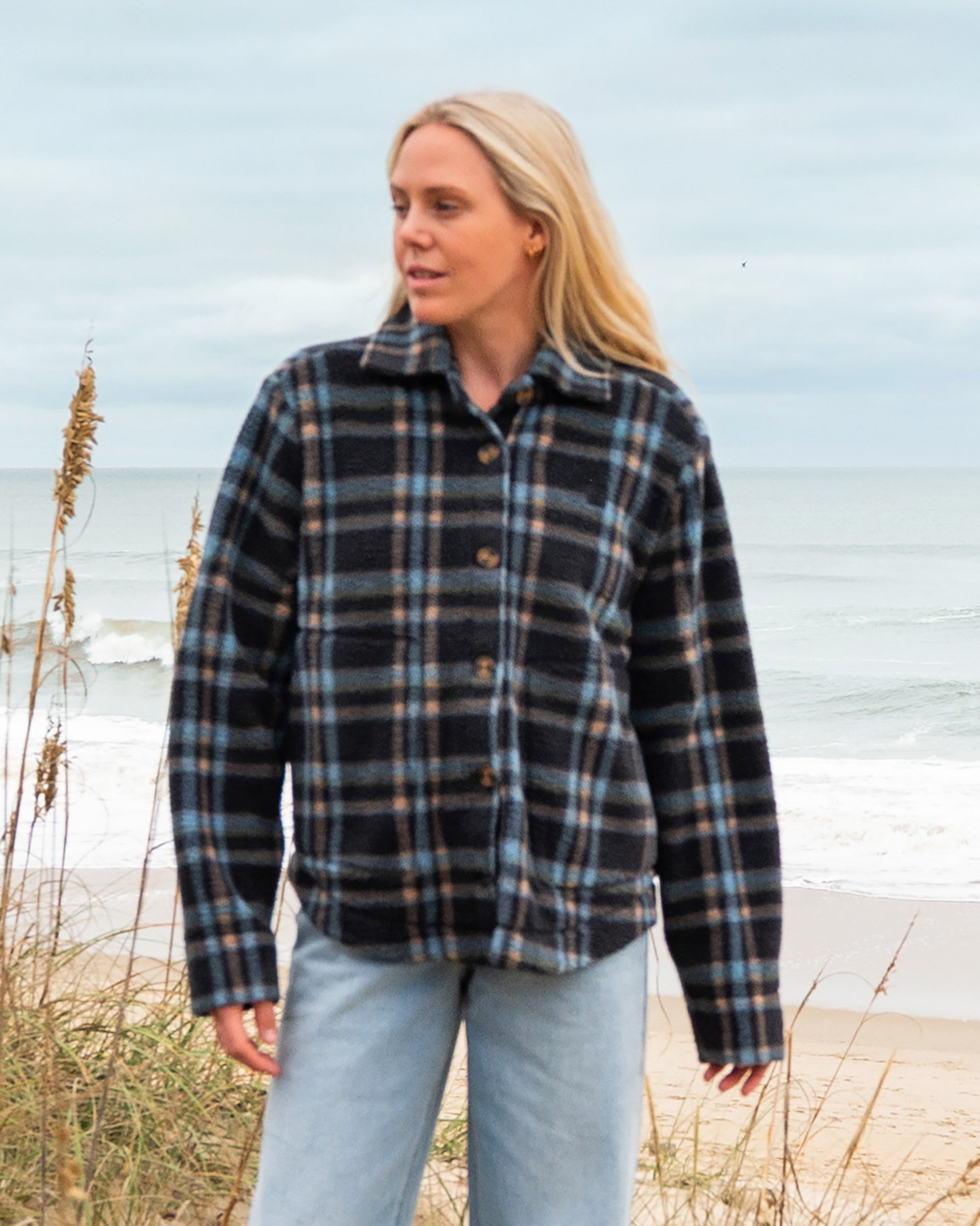 Billabong Breezy Sherpa Shacket - Black Sands