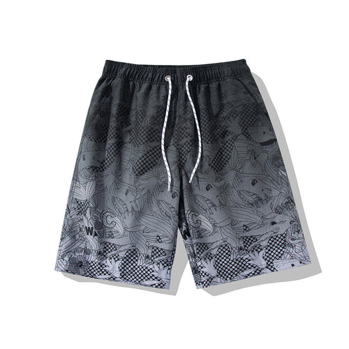 Men Leopard Quick Dry Polyester Beach Swim Board Shorts