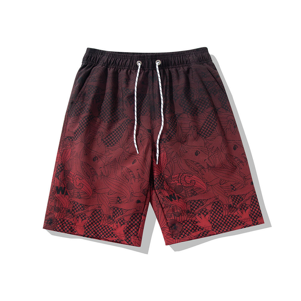 Men Leopard Quick Dry Polyester Beach Swim Board Shorts