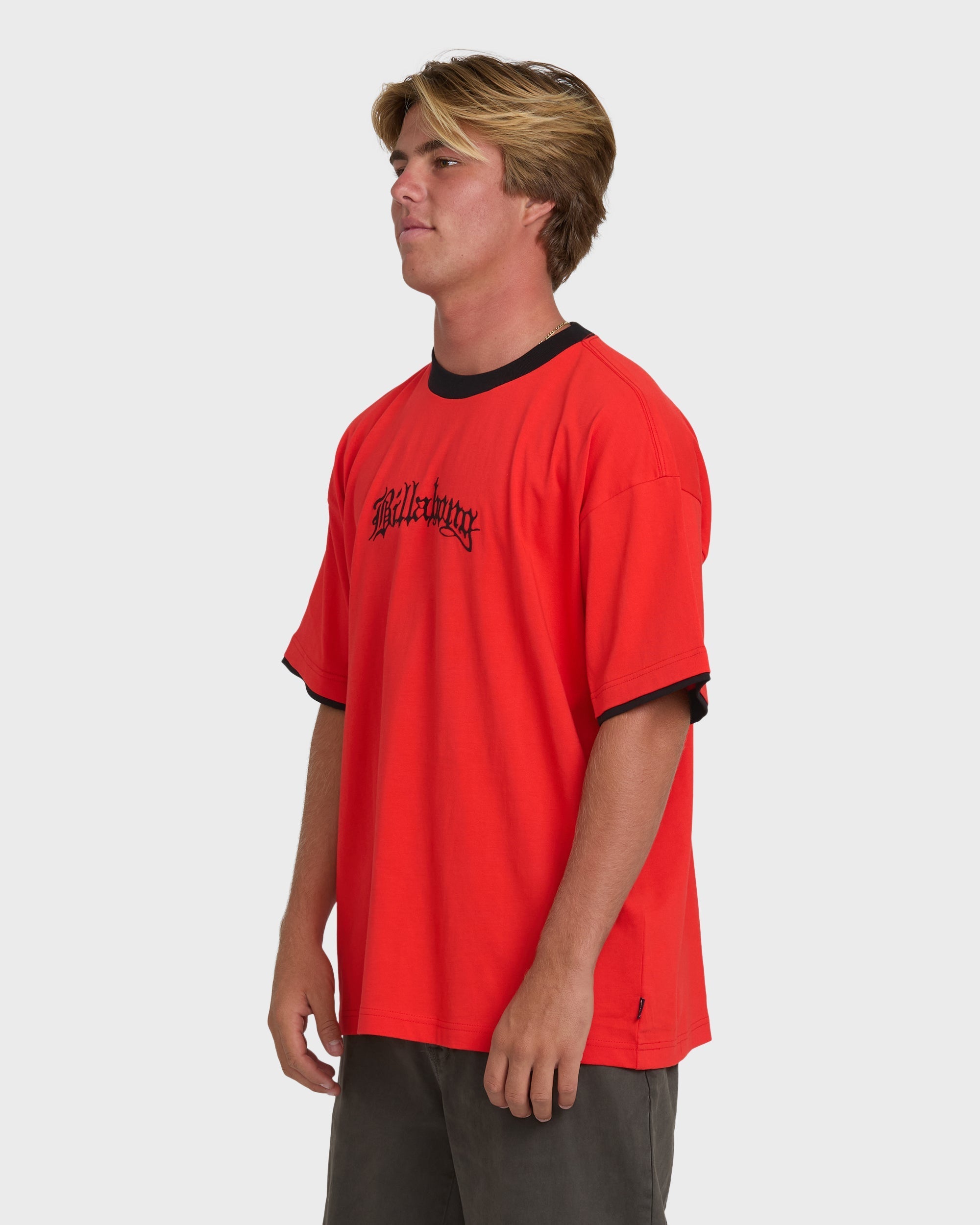 Billabong Immortal Tipper Short Sleeve Knit T-Shirt - Deep Red